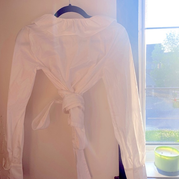 Ruffle Wrap dress shirt - Picture 2 of 6